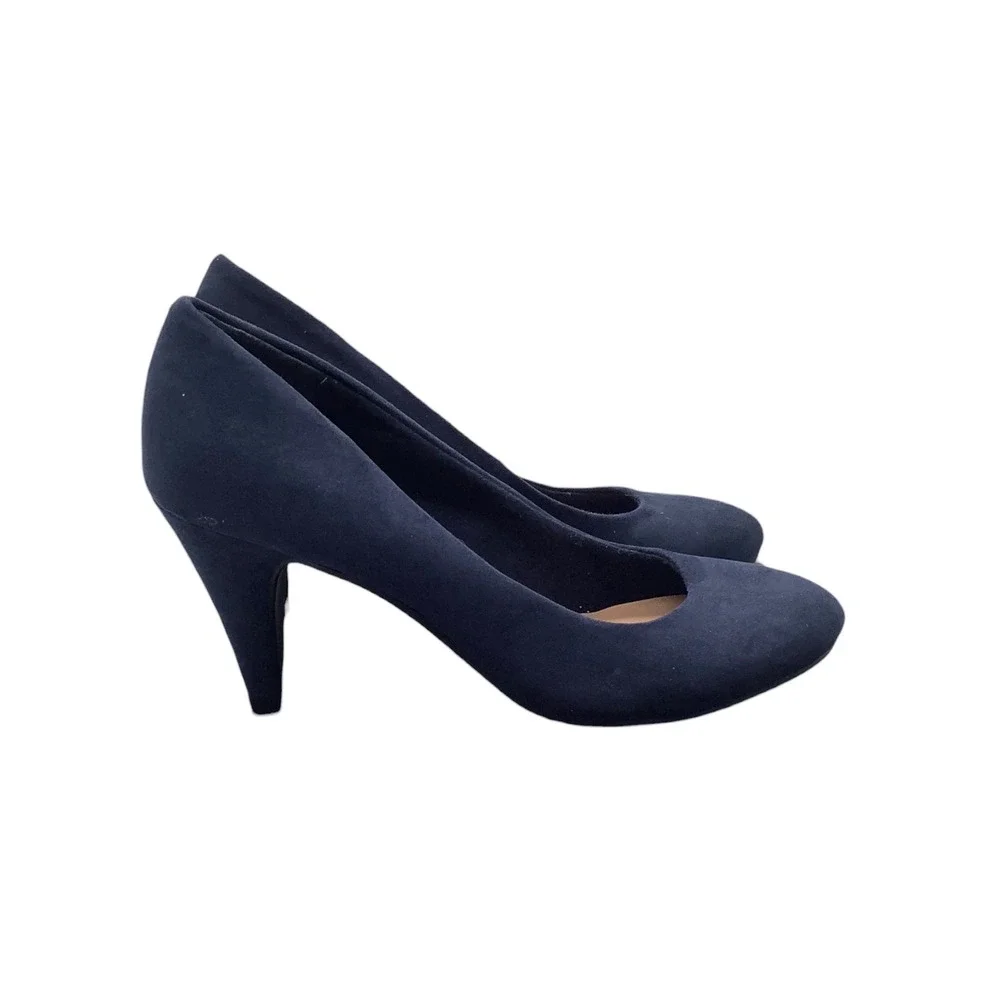 American Rag AFELIX Navy Blue Round Toe Pumps Womens Size 6M Faux Suede Heels